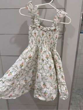 Hill House White Floral Sundress with Ruffle Straps